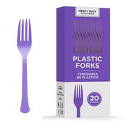 Purple Heavy-Duty Plastic Forks, 20ct